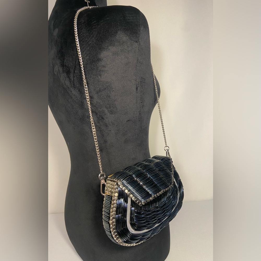 🔥SALE Ramla ~ Gorgeous Artisan Handcrafted Bag Silver Blue Black & Brass Tones ✨ - Picture 7 of 15